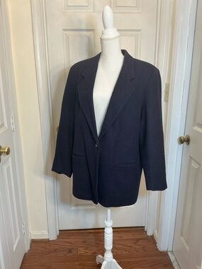 Danielle Paige Navy Long Sleeve Blazer Jacket Size 16 Work Office Classic